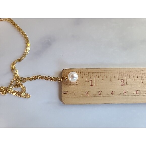 Faux Pearl Pendant Necklace Vintage - Picture 7 of 10